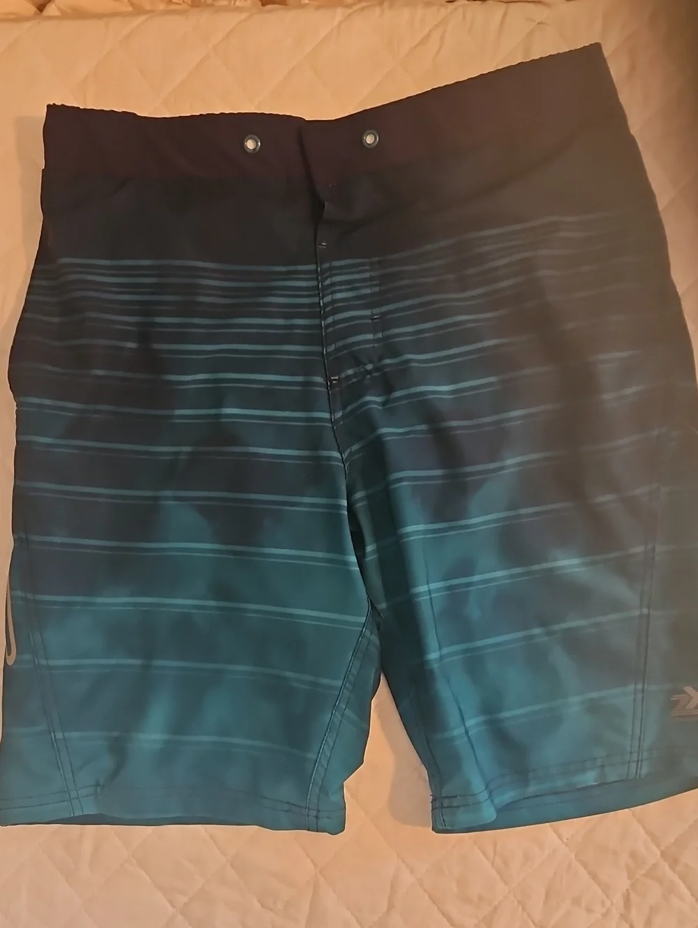 ZeroXposur Men's Small Teal and Dark Blue Gradient Board Shorts